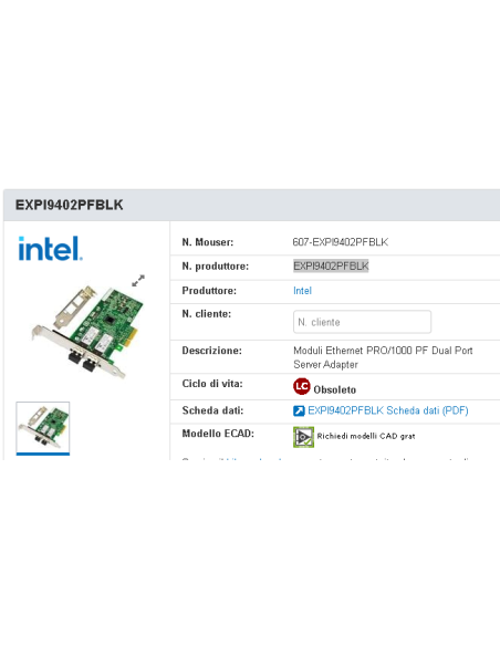 Intel EXPI9402PFBLK – Pro/1000 pF Dual Port server (NEW)